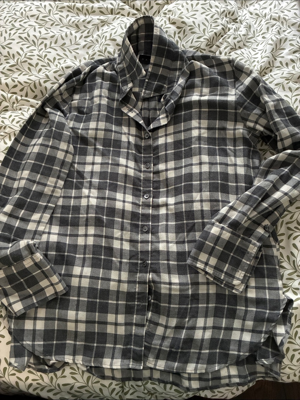 HATCH Collection The Classic Flannel Plaid Button-Down Shirt - Size 1